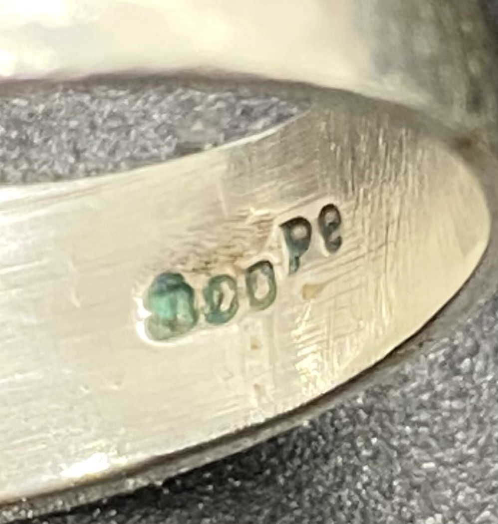Silber (800er) Ring mit Perle