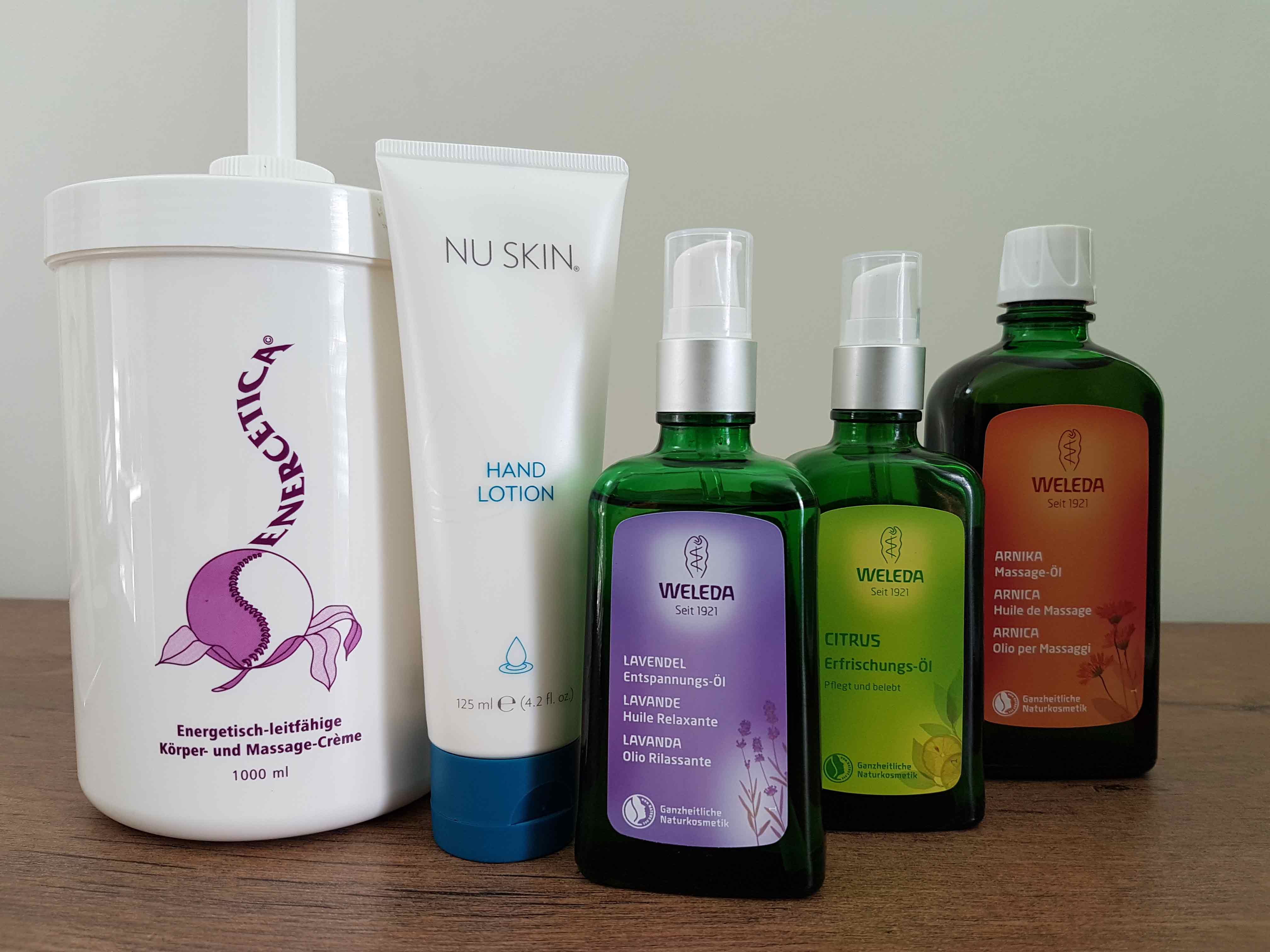 Pflegende Massage Öl Produkte sanft zur Haut