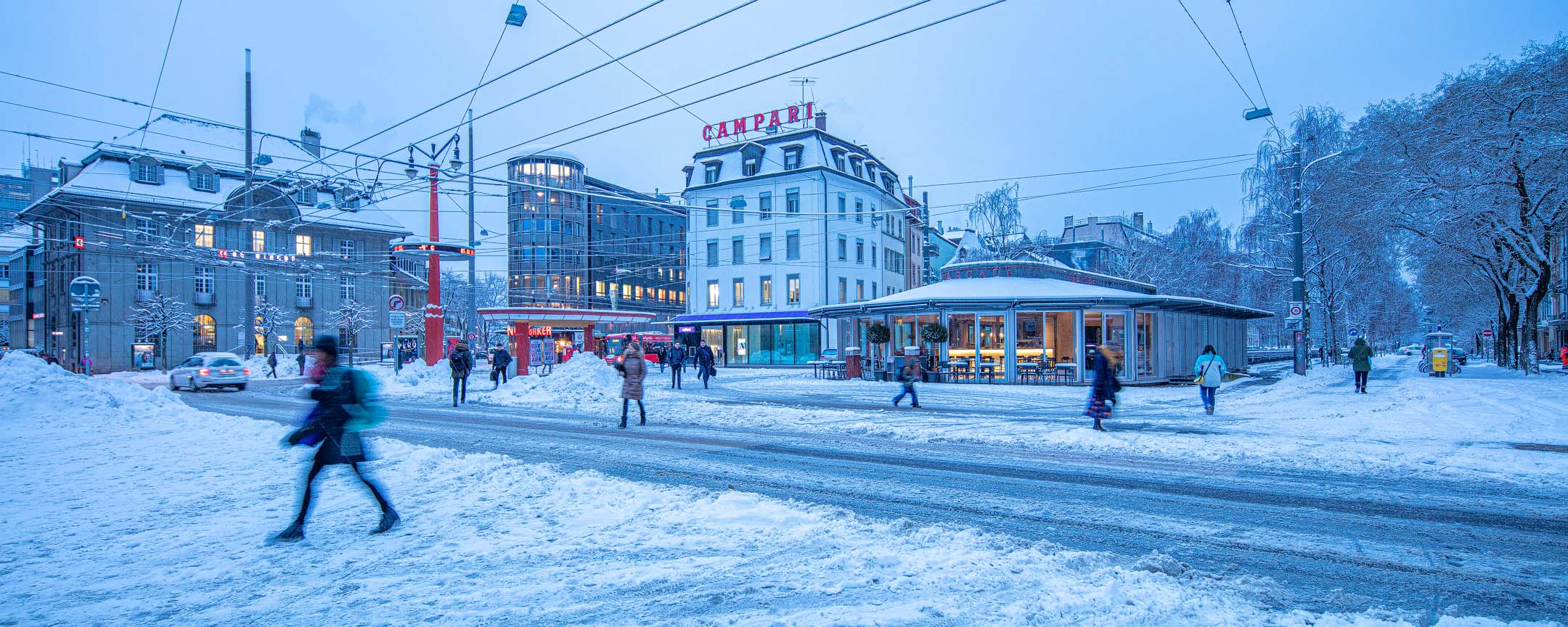 Bieler Zentralplatz im Winter