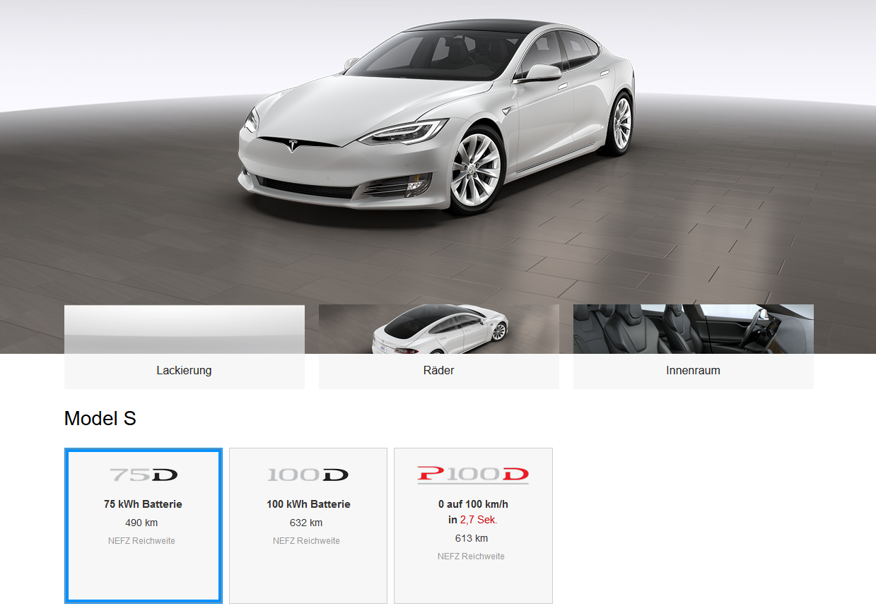 75D Version von Tesla Model S & X nur noch bis 13.01.2019 bestellbar!