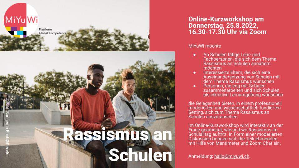 Online Kurzworkshop "Rassismus an Schulen"