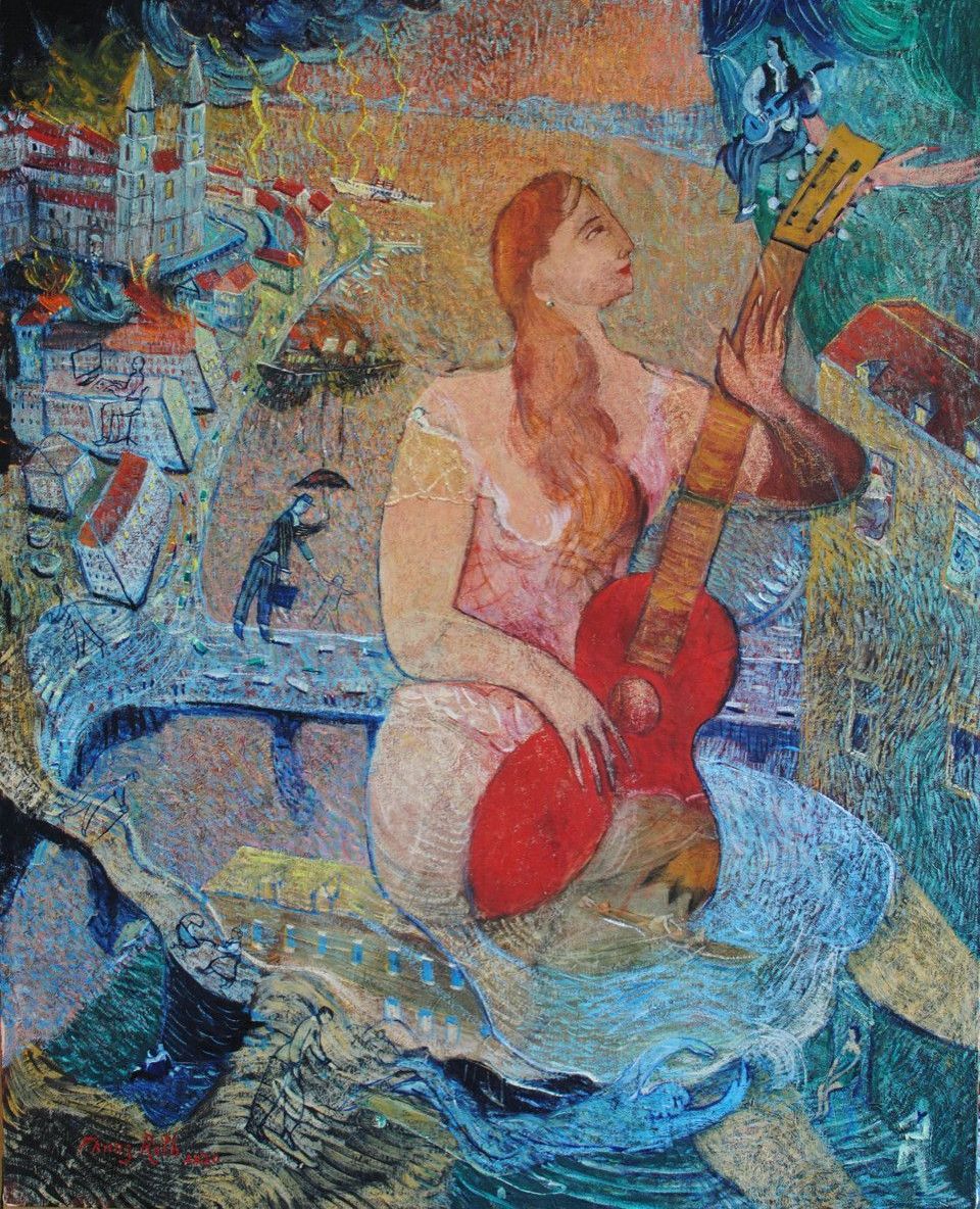 Franz Roth. 'Das Lied vom See', 2020, Öl & Tempera auf Baumwolle, 125 x 100 cm