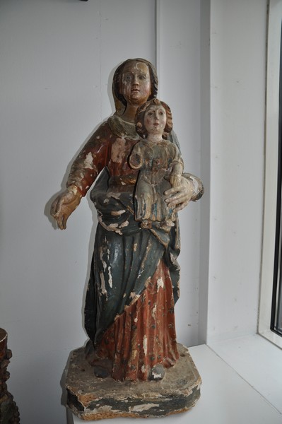 Skulptur Maria mit Kind 
H 94