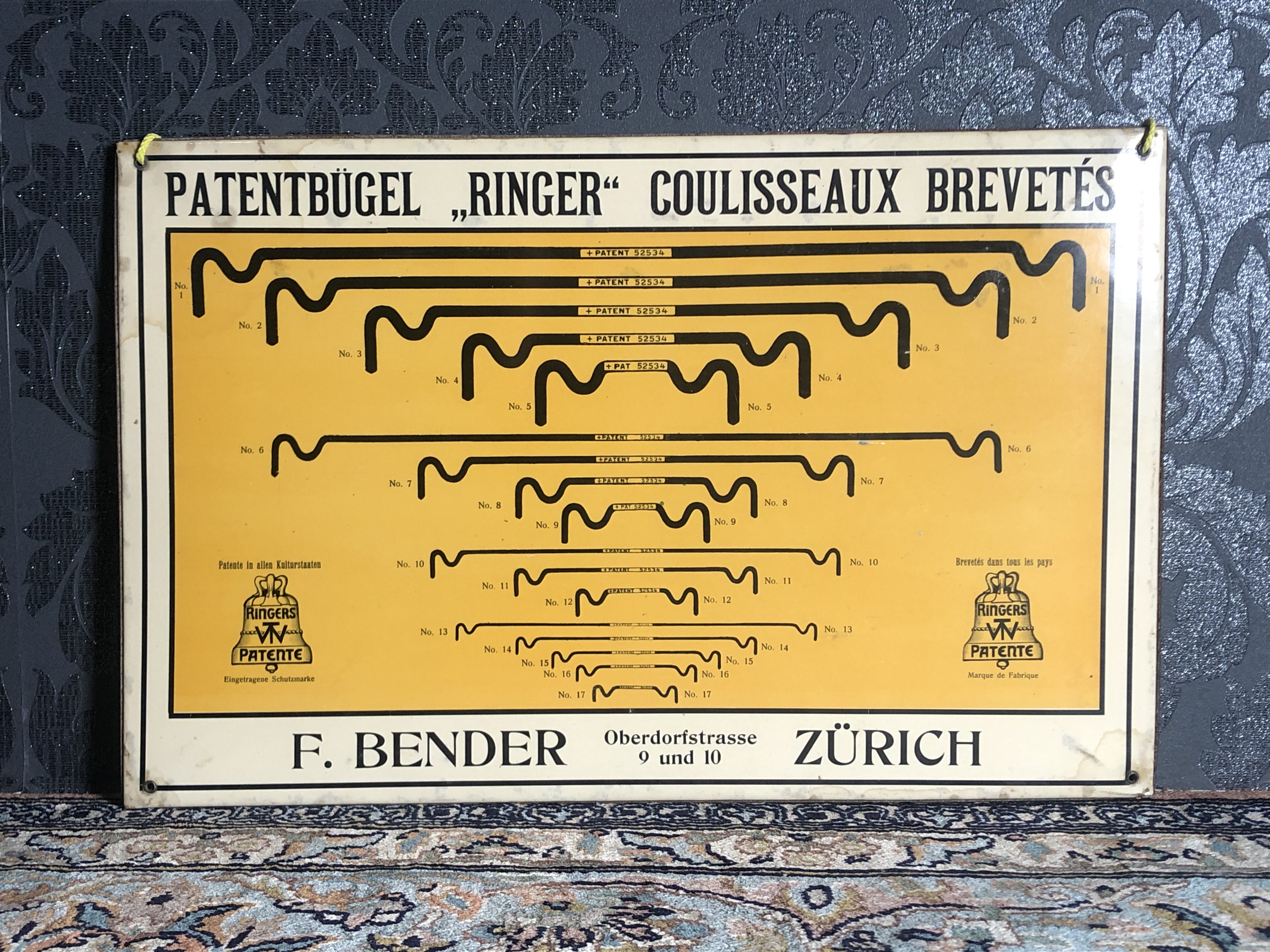 Patent Bügel "Ringer" Blechschild