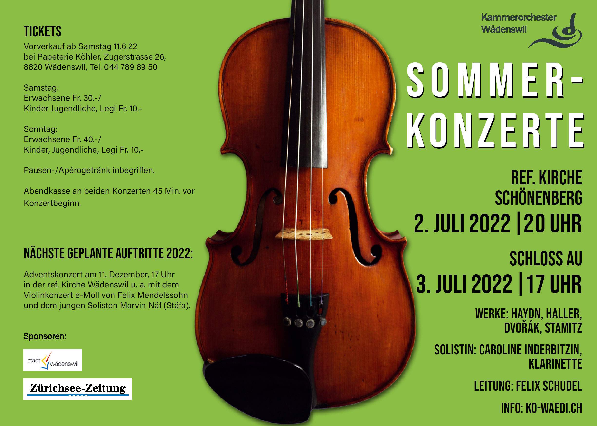 Titelbild Programm Sommerkonzerte 2022