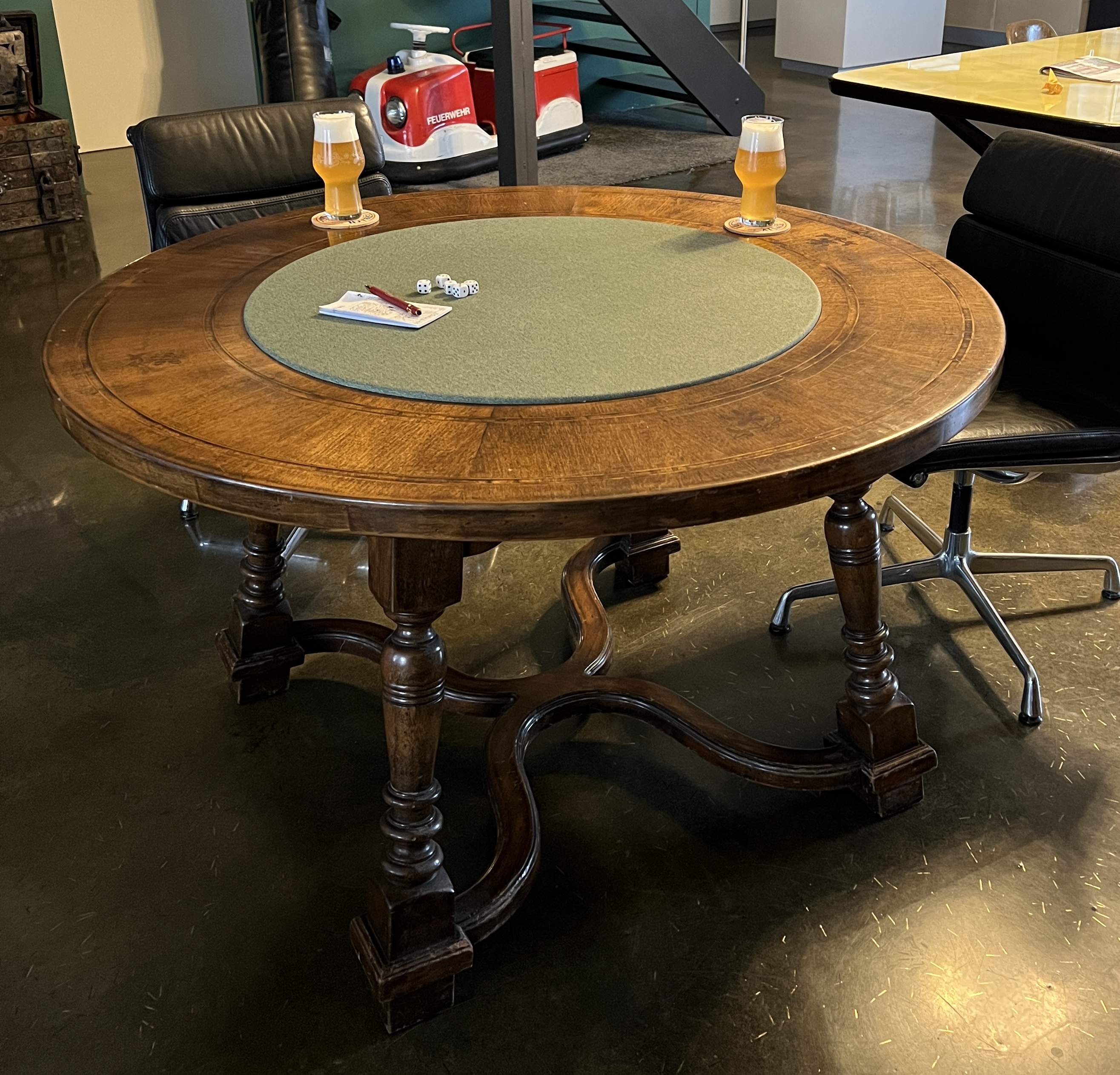 Antiker Pokertisch Spieltisch Holz