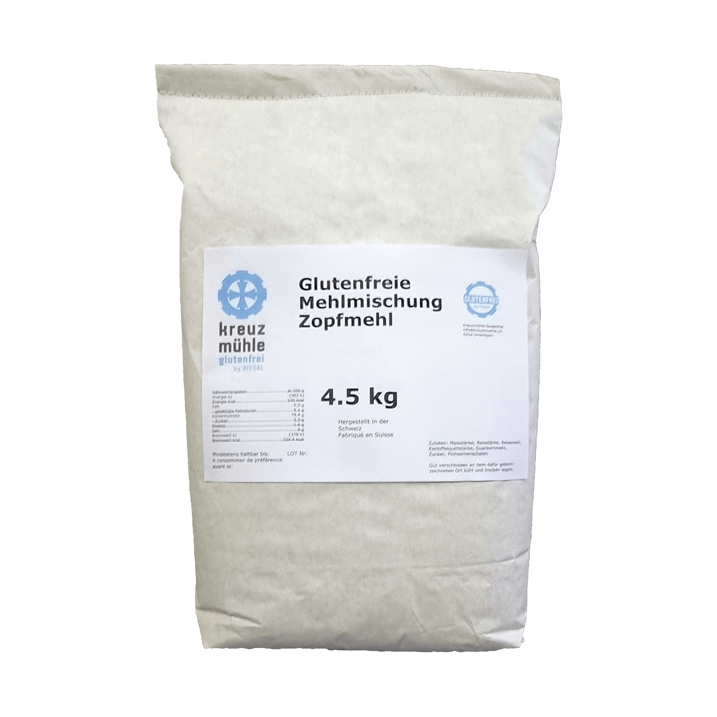 Glutenfreie Mehlmischung Zopfmehl 4.5 Kg