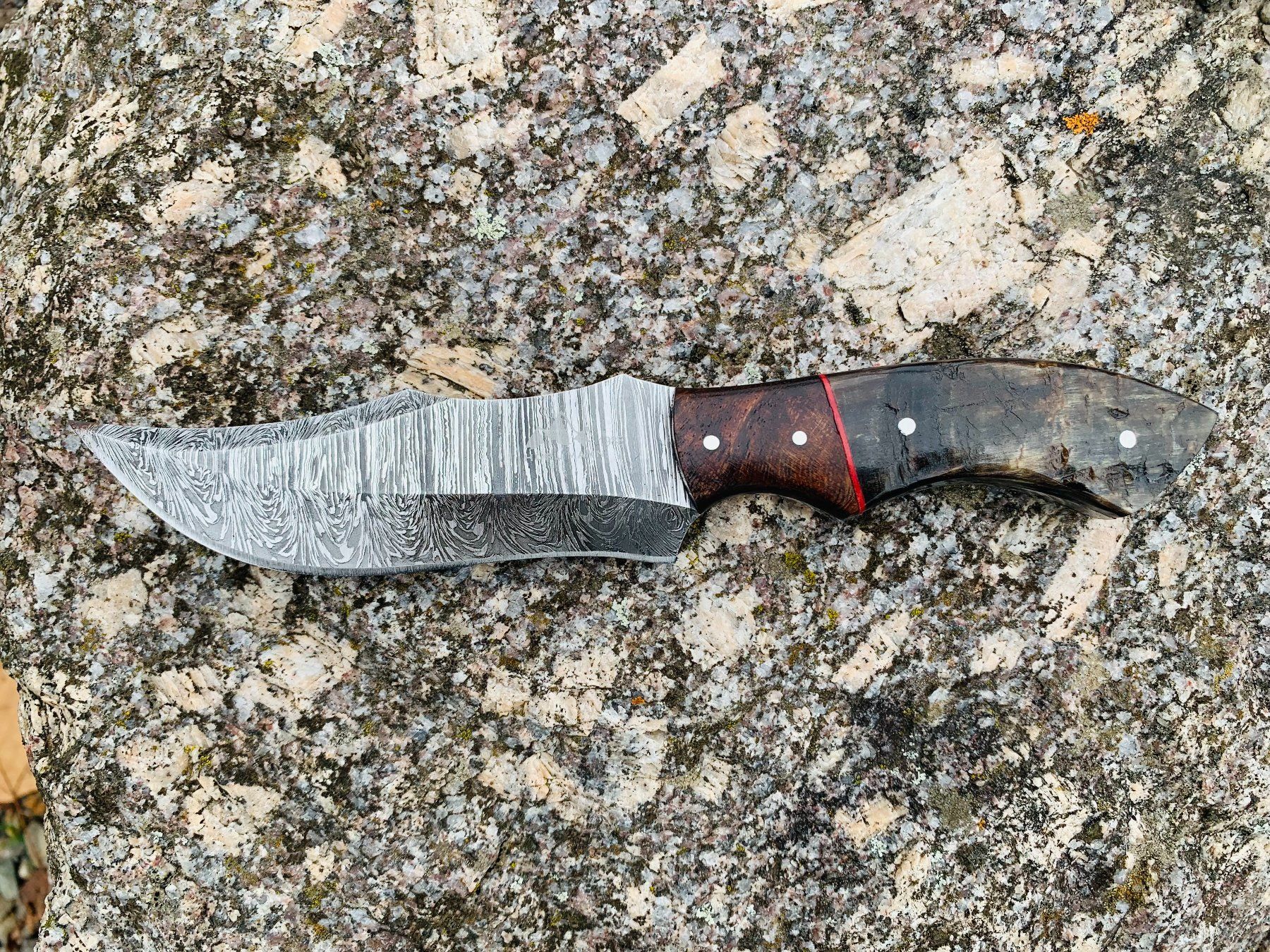 Damast Messer feststehend 22cm hürlimann No. 44