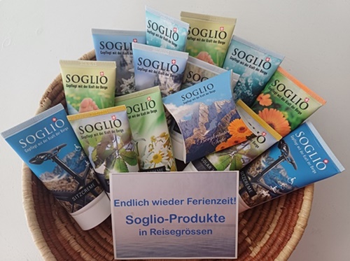 Endlich wieder Ferienzeit - SOGLIO Produkte in Reisegrösse