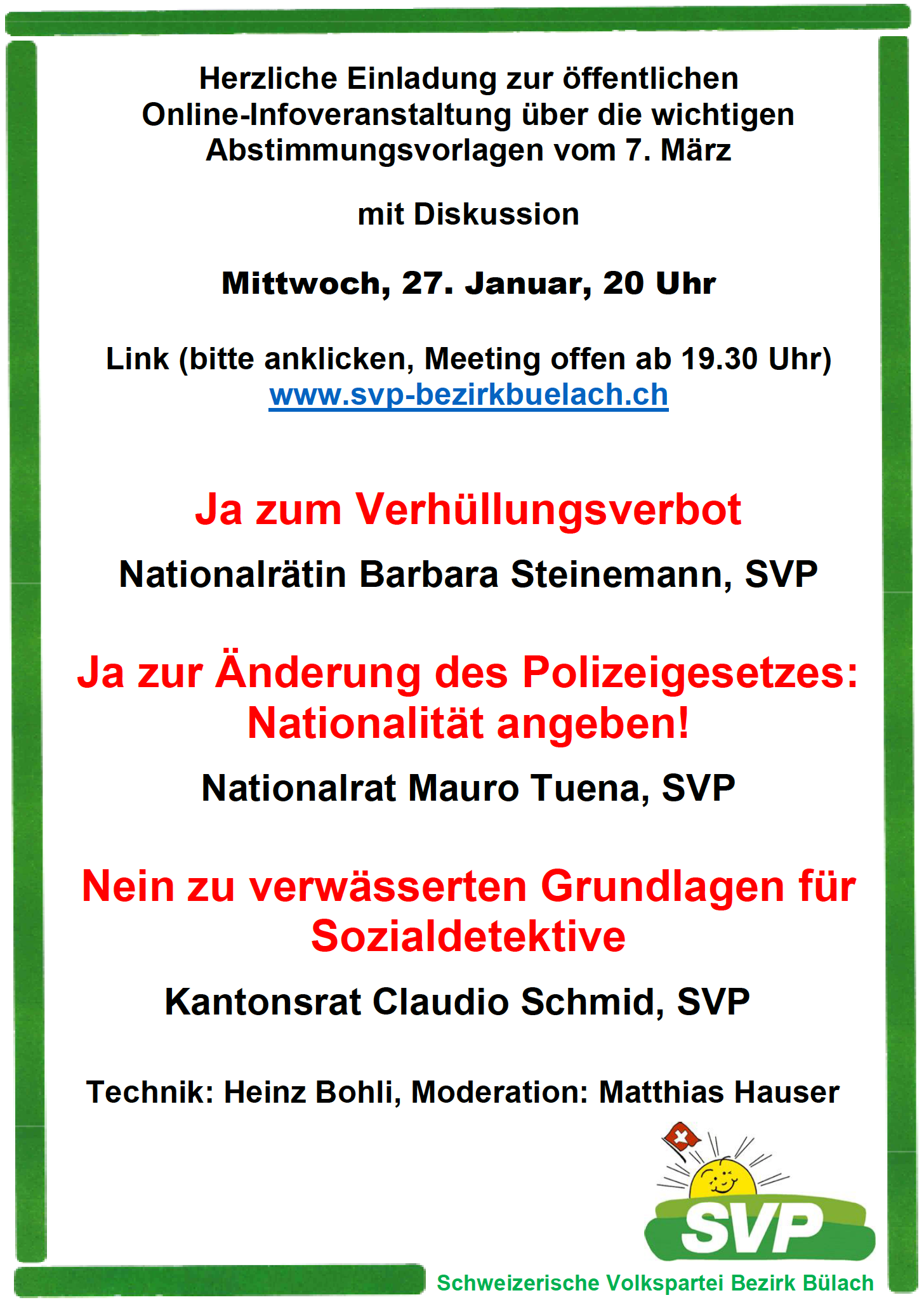 Online-Informations-Veranstaltung der SVP Bezirk Bülach