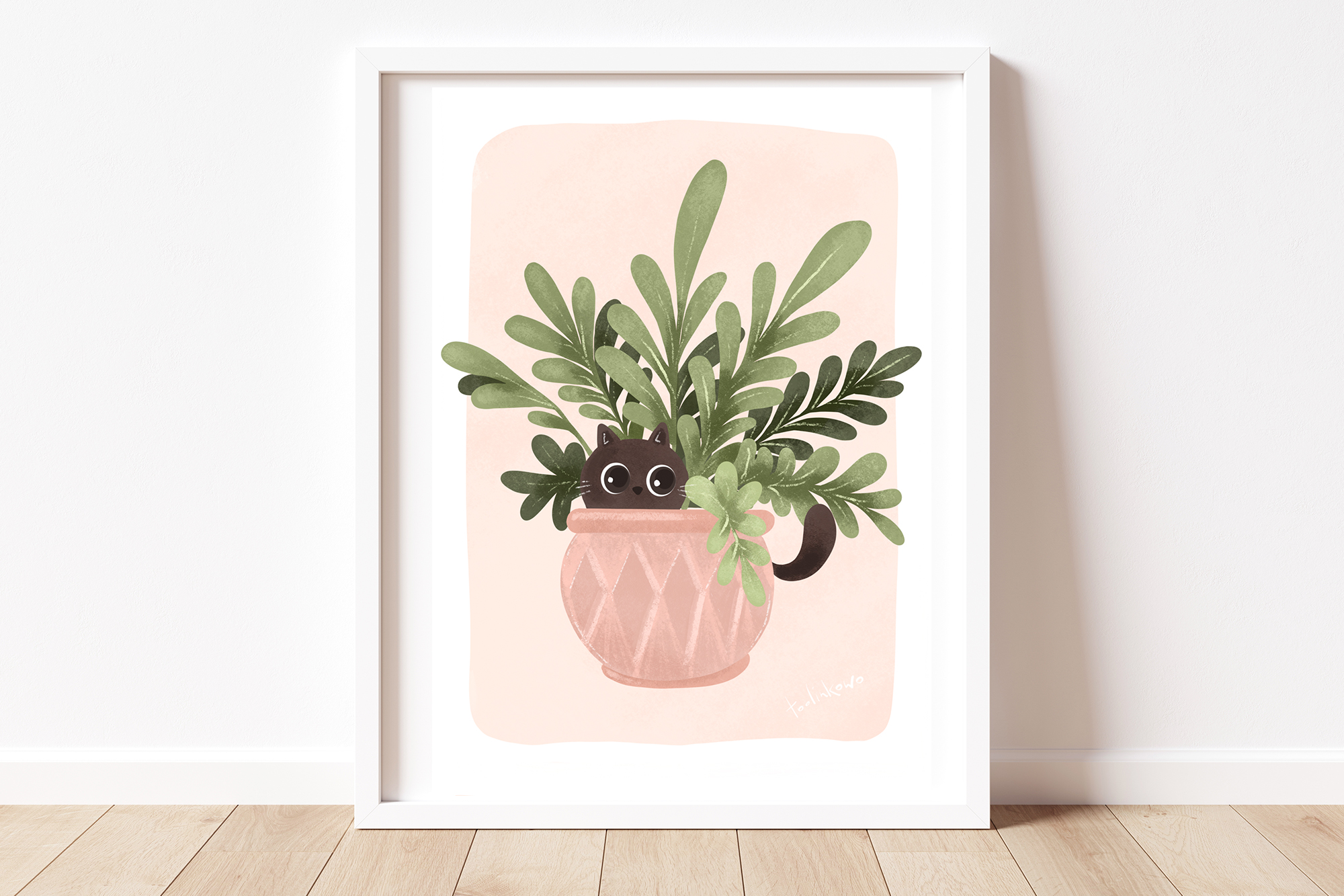 Cat in Plant Poster