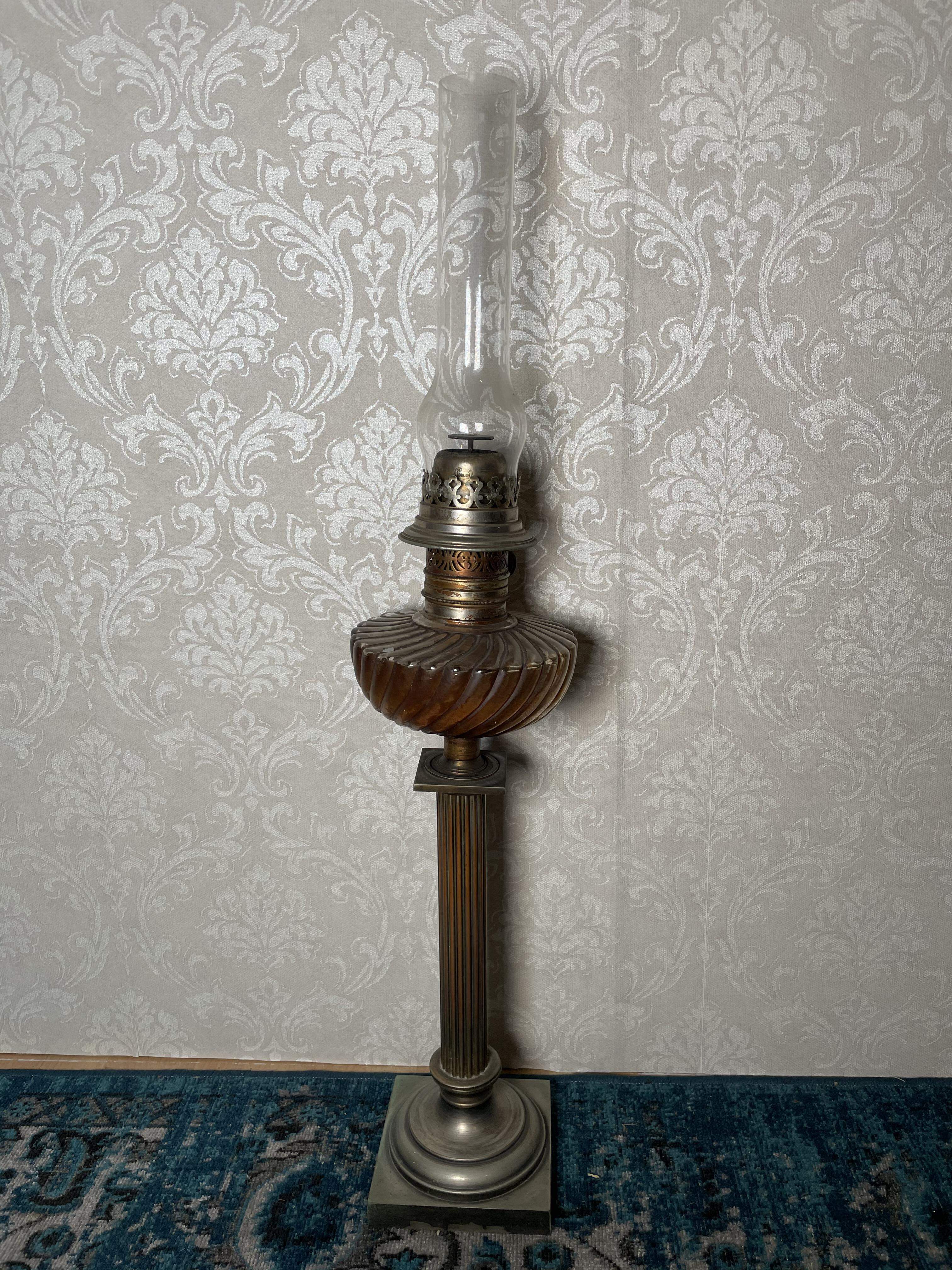 Antike Petroleumlampe, Meteorbrenner R.Ditmar