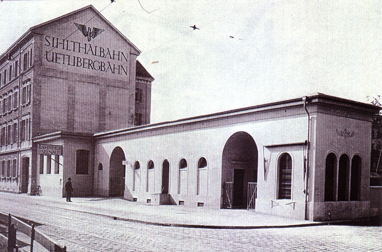 Der alte oberirdische Bahnhof an der Selnaustrasse