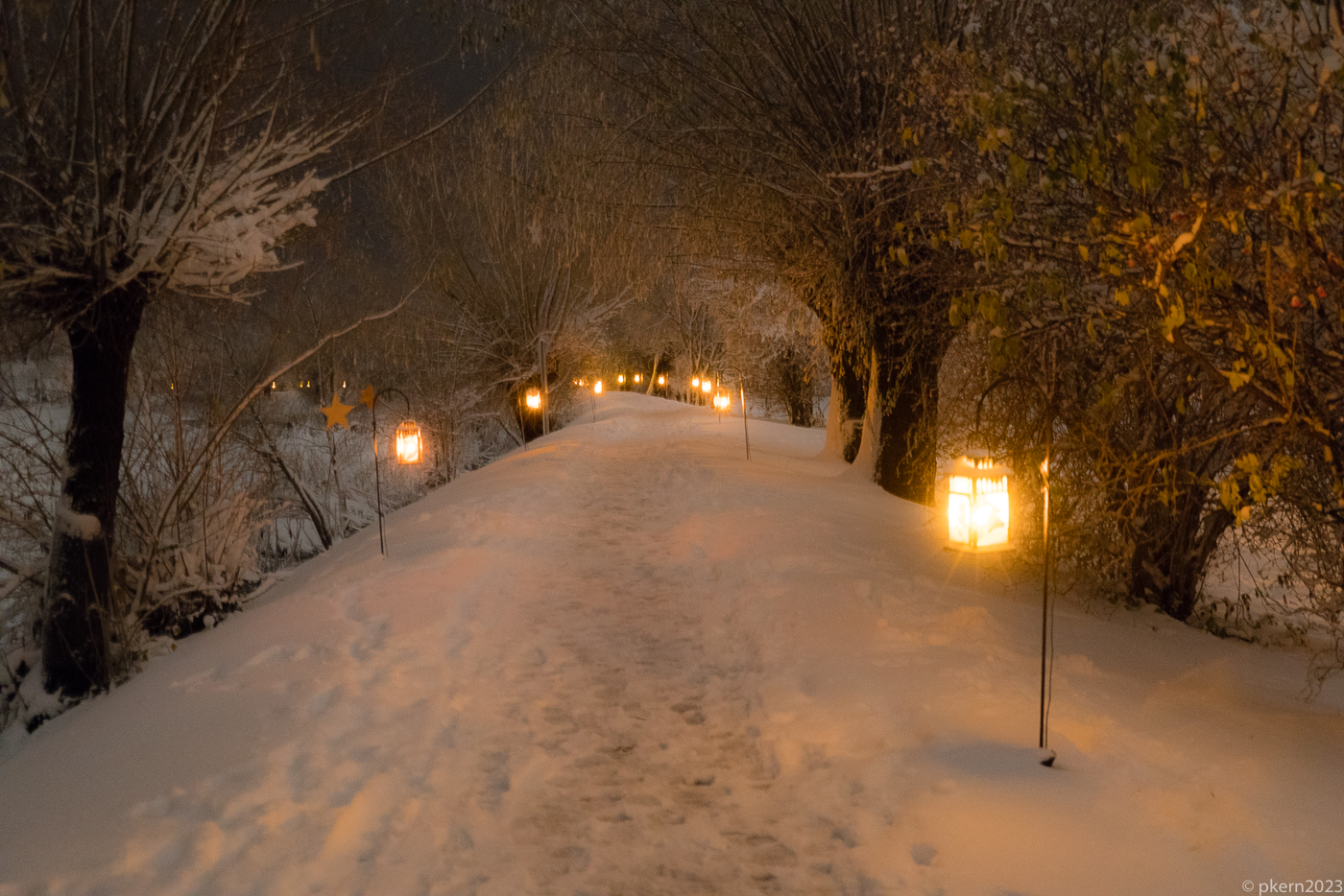 Nachtspaziergang im Schnee