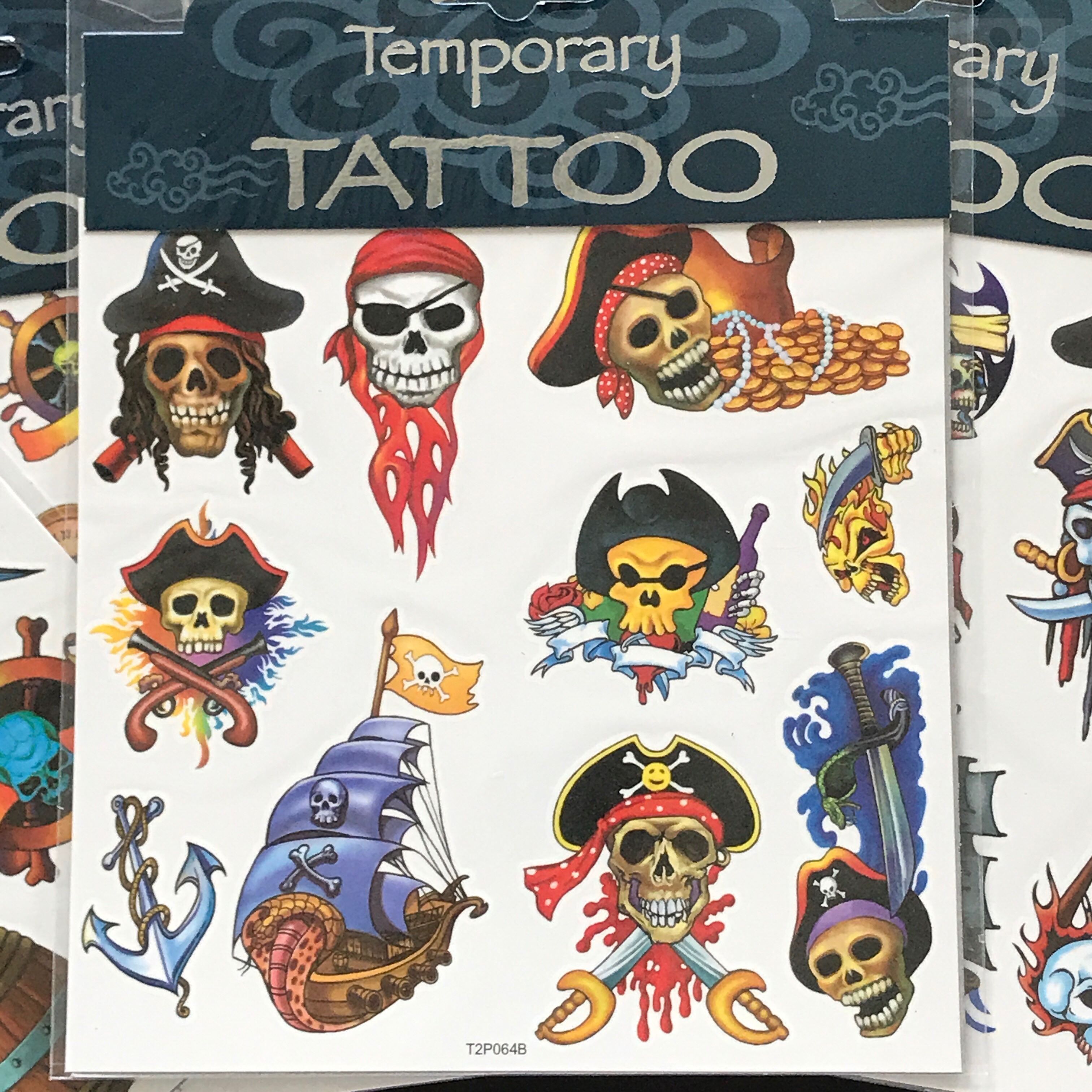 **Ausverkauf** Tattoos "10 Stück lustige Piraten Tattoos
