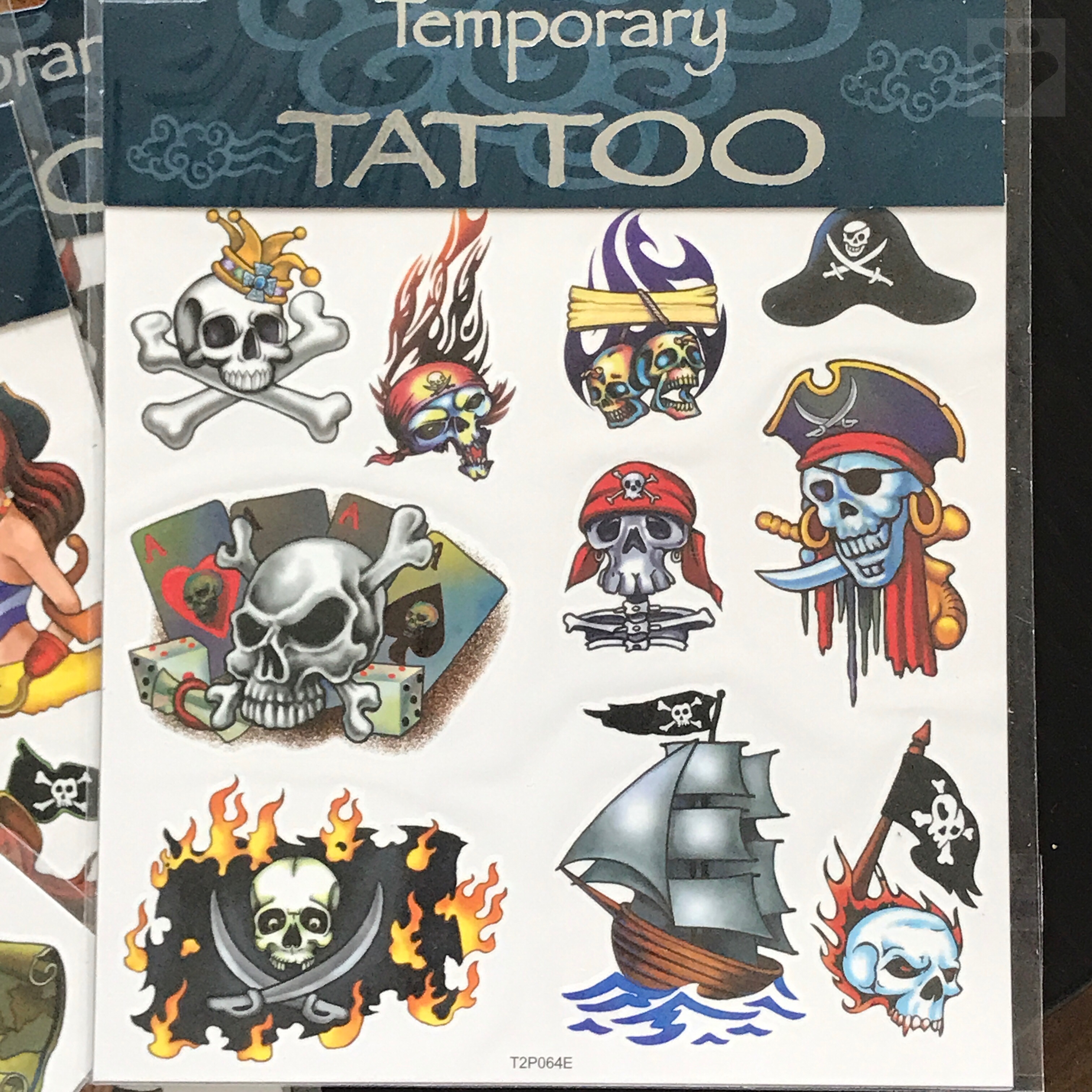 **Ausverkauf** Tattoos "10 Stück lustige Piraten Tattoos
