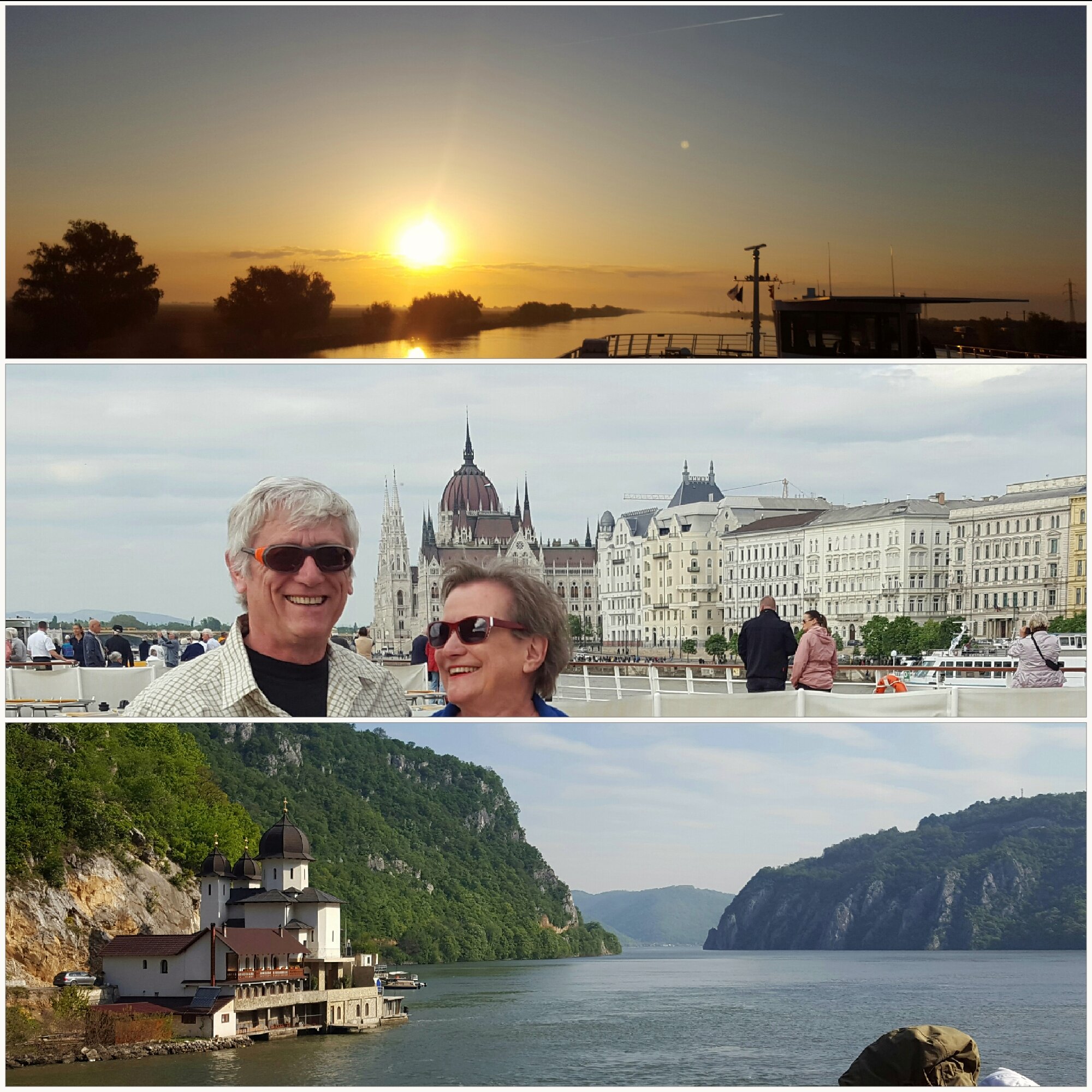 (1) Donaudelta bei Sulina (Rumänien) - (2) Budapest - (3) "Eisernes Tor"