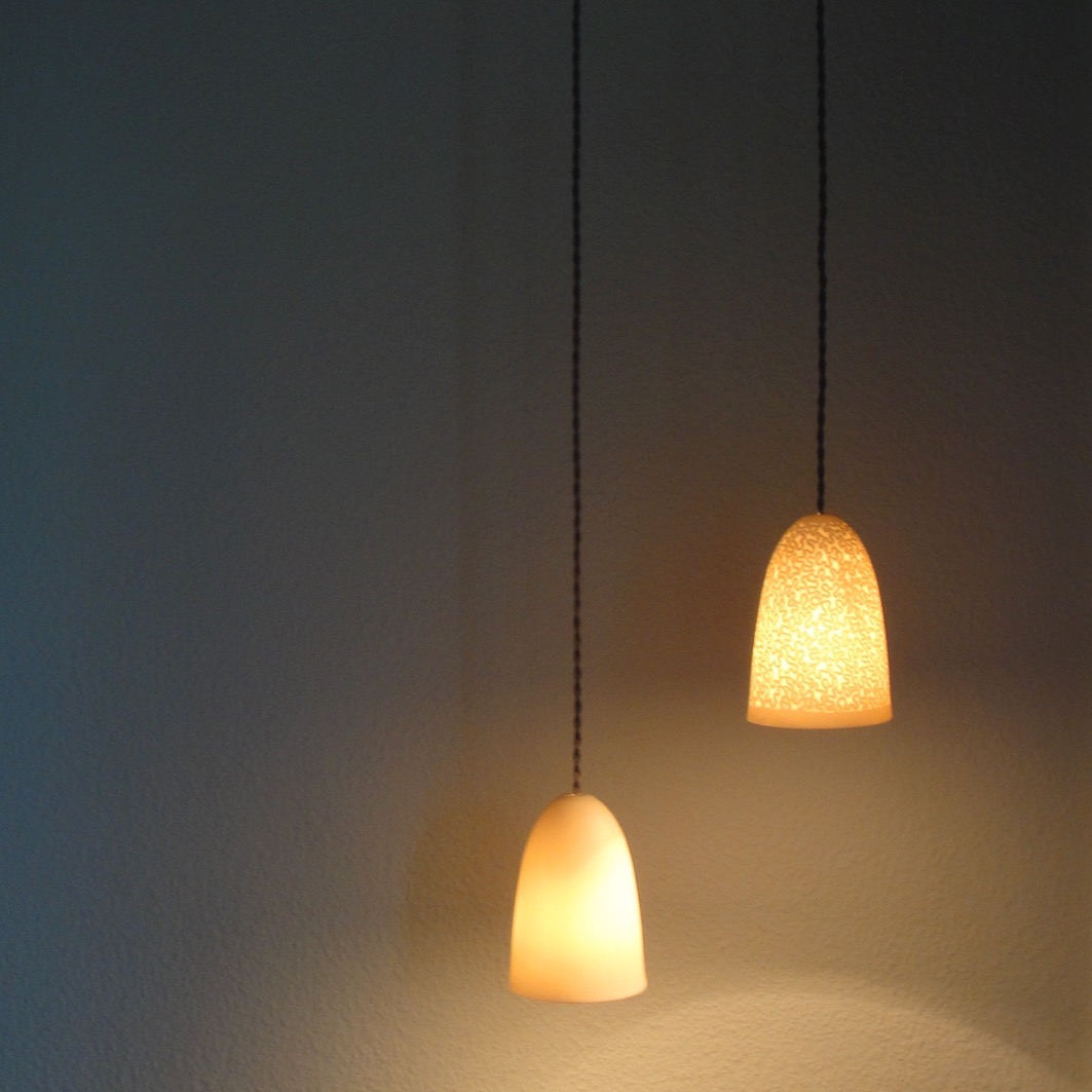 lampe porzellan mit textilkabel