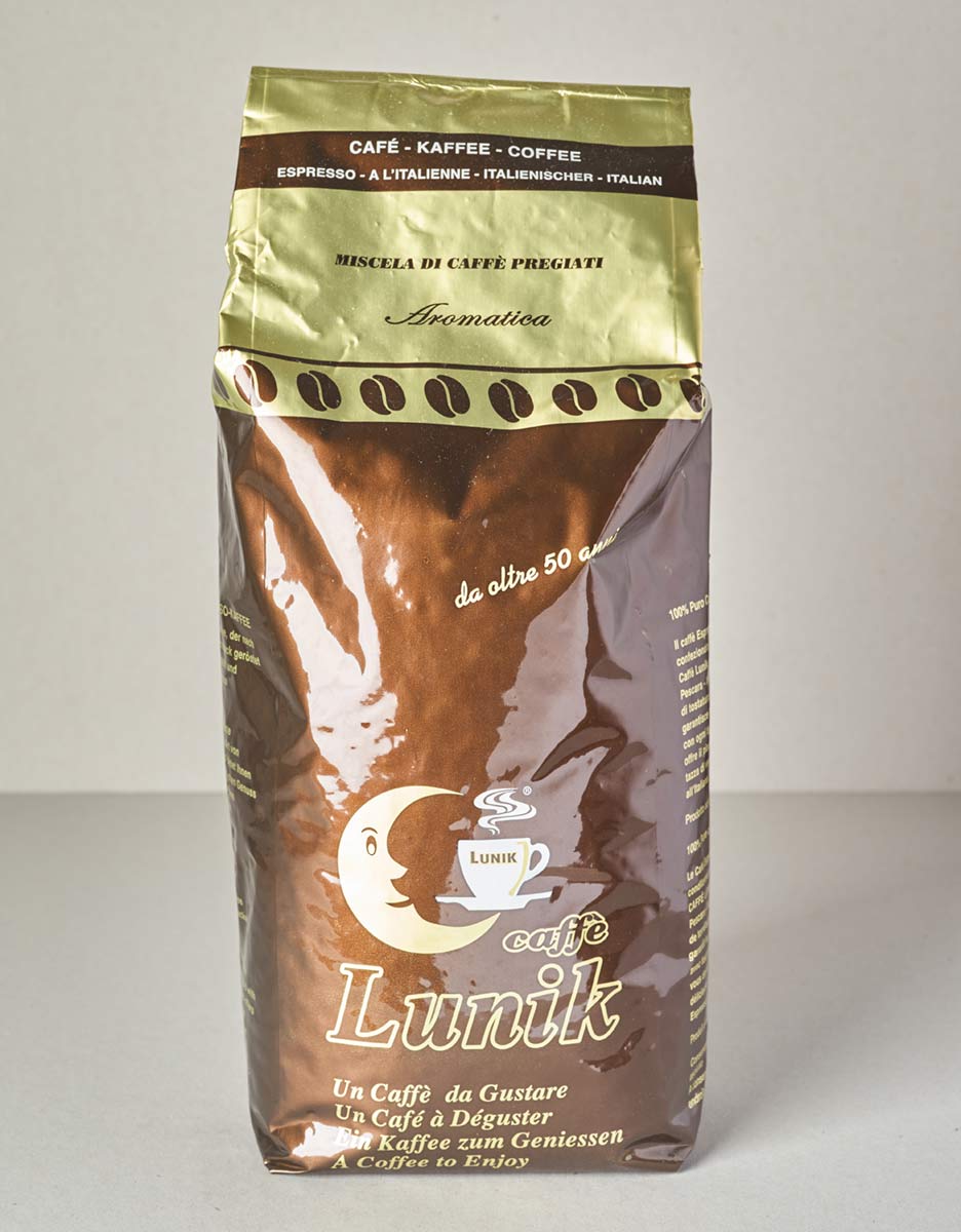 Lunik Kaffee dunkel geröstet aus Süditalien, 1 Kg. Bohnen
