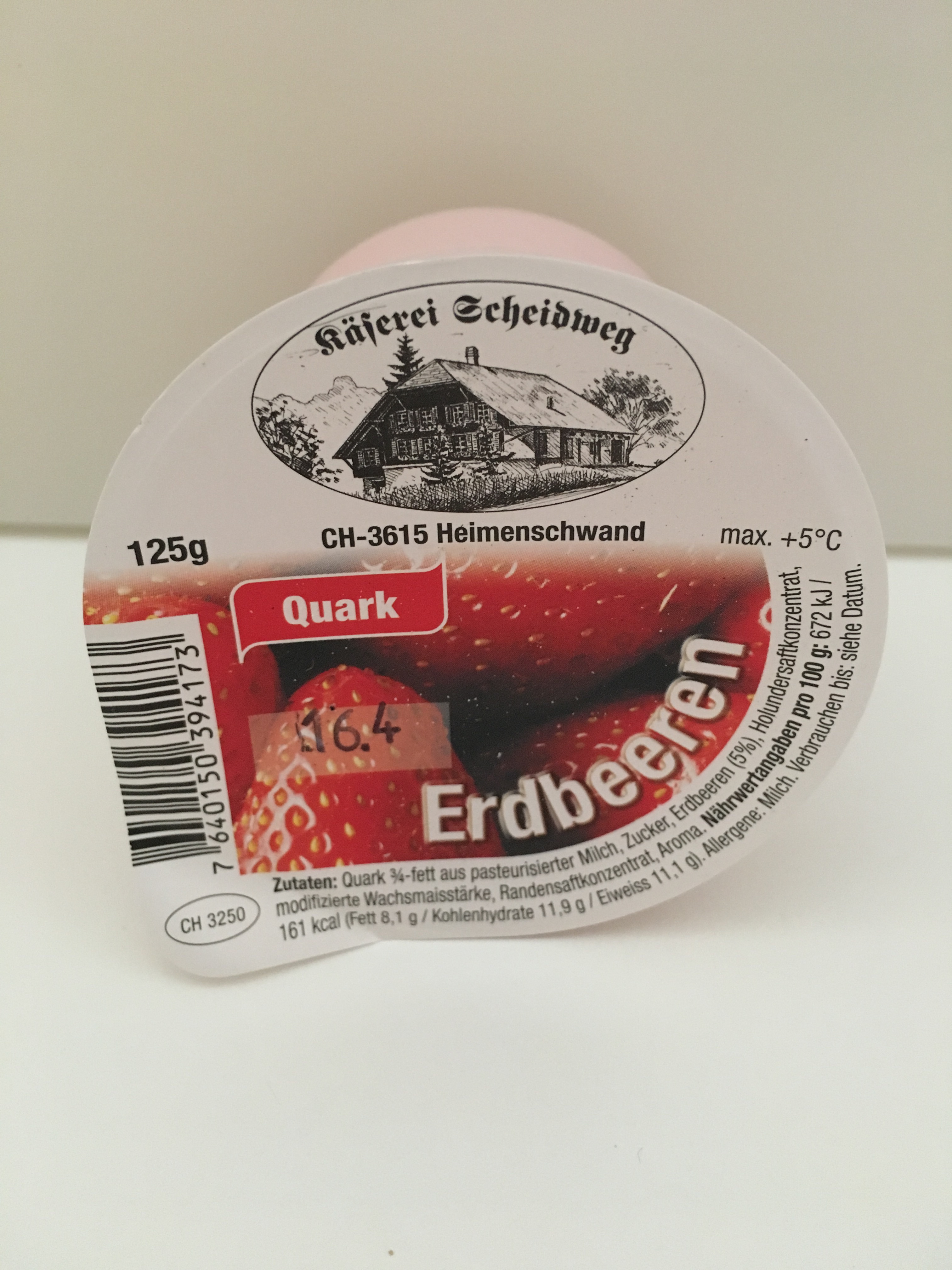 Quark: Früchtequark Käserei Scheidweg 125gr