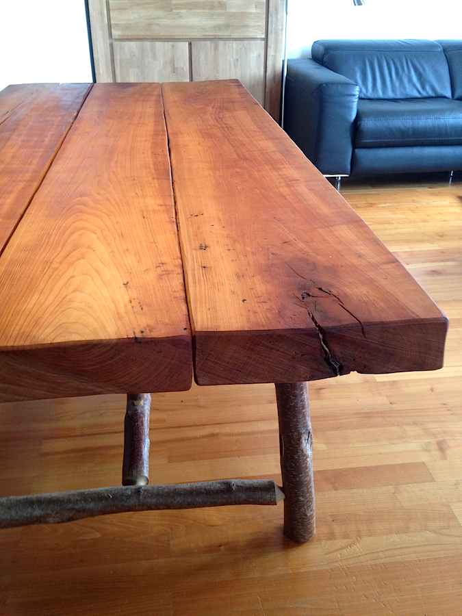 Tischplatte aus massivem Kirschholz
