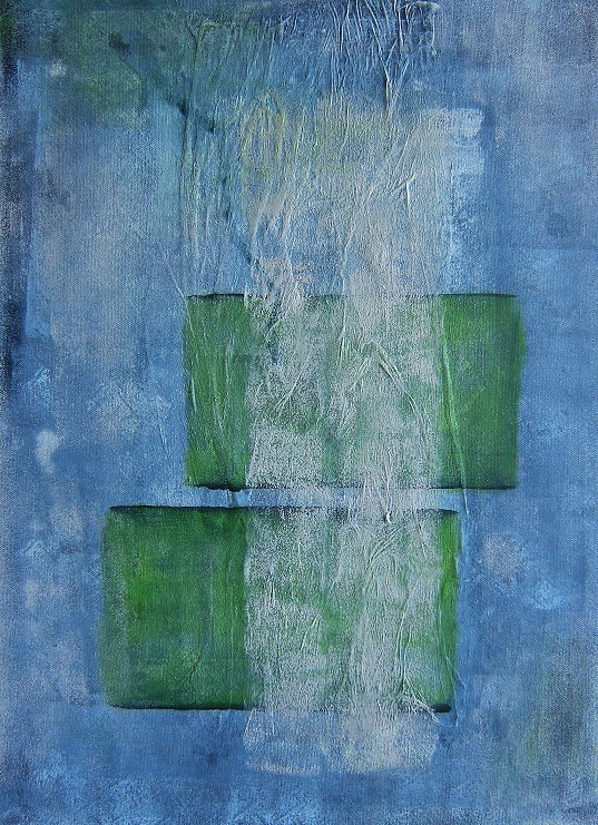 abstrakt, acryl, papier, sand, 40 x 60 cm